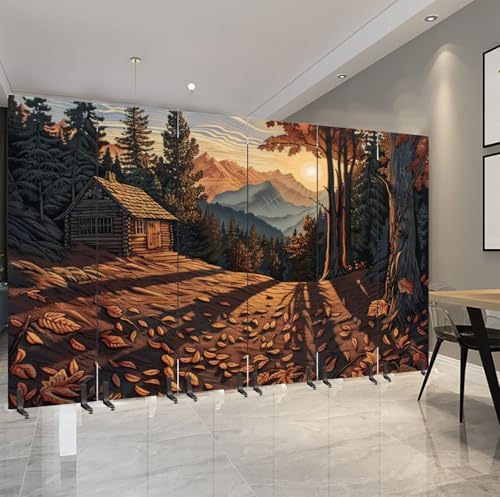 Freestanding Acoustic Room Divider with Panorama Art Print Y171933