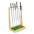 Wooden Golf Putter Stand, Golf Club Holder Stand Floor Display Rack, Golf Club Organizer with Artificial Grass Mat, Holds 6 Clubs, Golf Club Racks for Garage Home Indoor