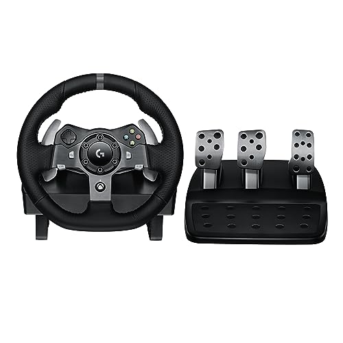 Racing Wheel and Floor Pedals with Force Feedback, Stainless Steel Paddle Shifters, Leather Cover for Xbox, PC, Mac P813241