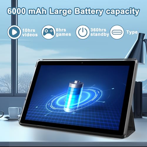 10 inch 2 in 1 Tablet with Keyboard Mouse Case Stylus, 8GB+64GB, IPS Touch Screen G53405