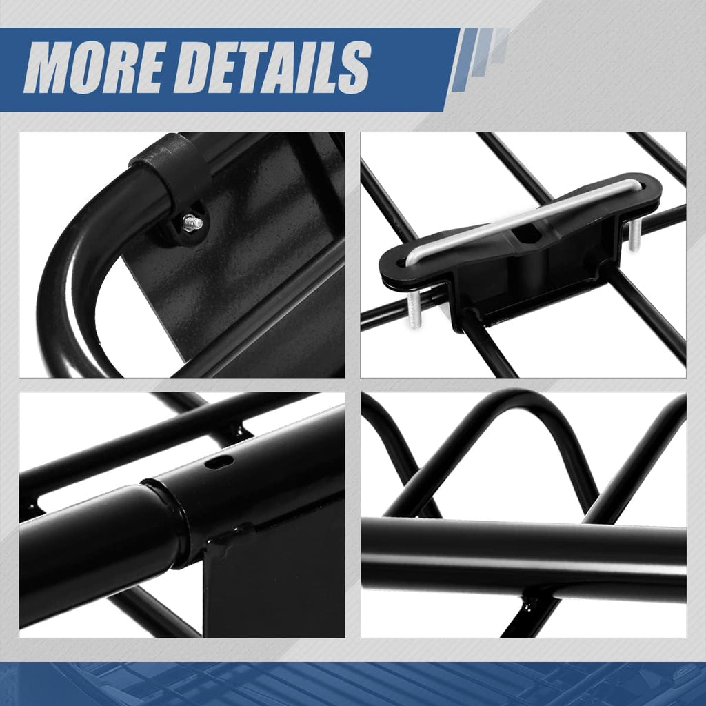 Roof Rack Top Mount Cargo Carrier Basket, 48 x 40 Inches, Black Q257178