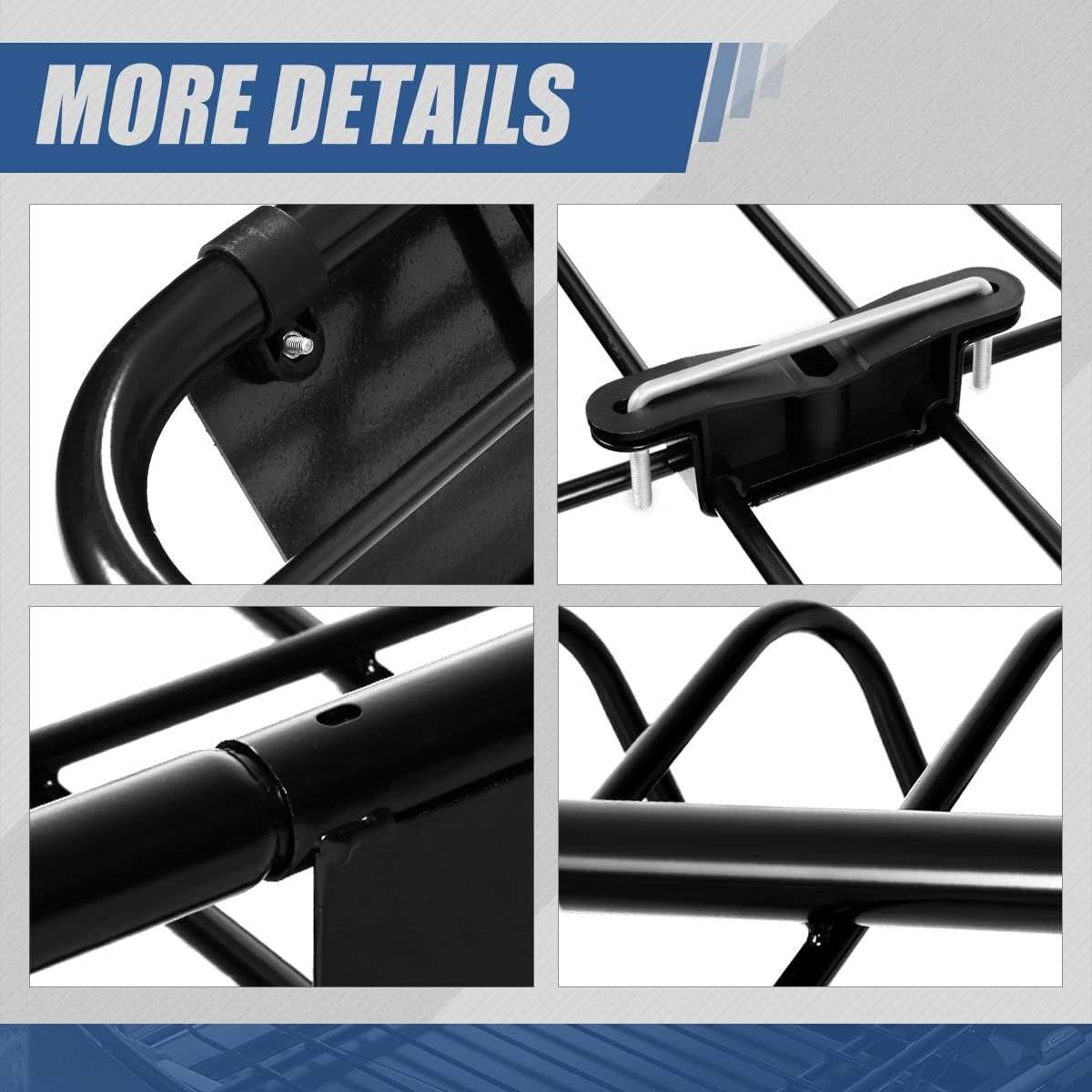 Roof Rack Top Mount Cargo Carrier Basket, 48 x 40 Inches, Black Q257178