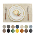 Vinyl Placemats Set of 6, Dark Grey PU Table Mats 12X18 in 100% Waterproof Faux Leather Tablemats for Kitchen/Dining/Party/Holiday