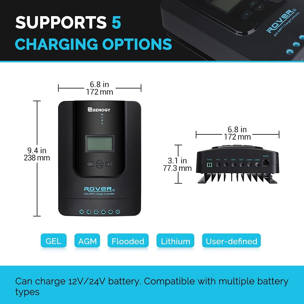 400W 12V Monocrystalline Solar Panel Kit with MPPT Charge Controller for RV, Boats, Off-Grid M882123