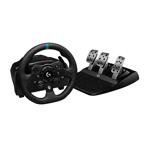 Racing Wheel and Pedals with Force Feedback, Gaming Steering Wheel for PS5, PS4, PC, Mac, Black W946