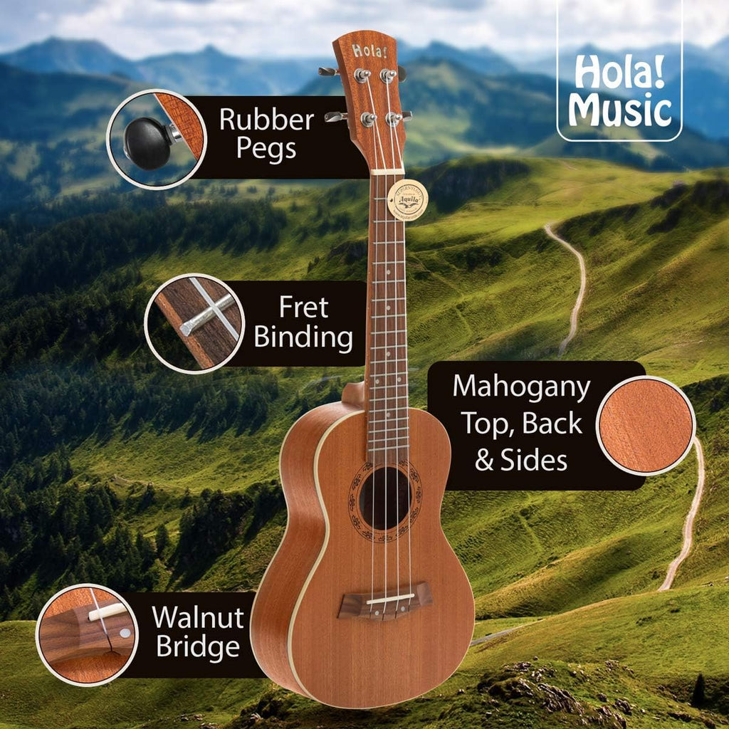 Concert Ukulele Bundle with Mahogany Body and Padded Gig Bag I108113