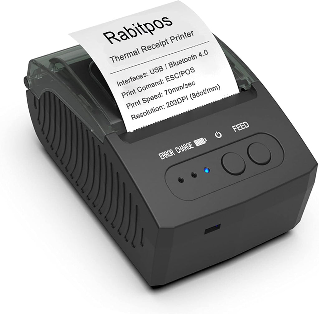 Bluetooth Thermal Receipt Printer, 58mm Wireless Mobile Printer for Business J55455