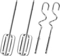 for Hamilton Beach Mixer Attachments, Hand Mixer Beaters Whisk & Dough Hooks, Compatible with Hamilton Beach Hand Mixer Replace Parts 62682RZ 62692 62695V 64699 (Pack of 4)
