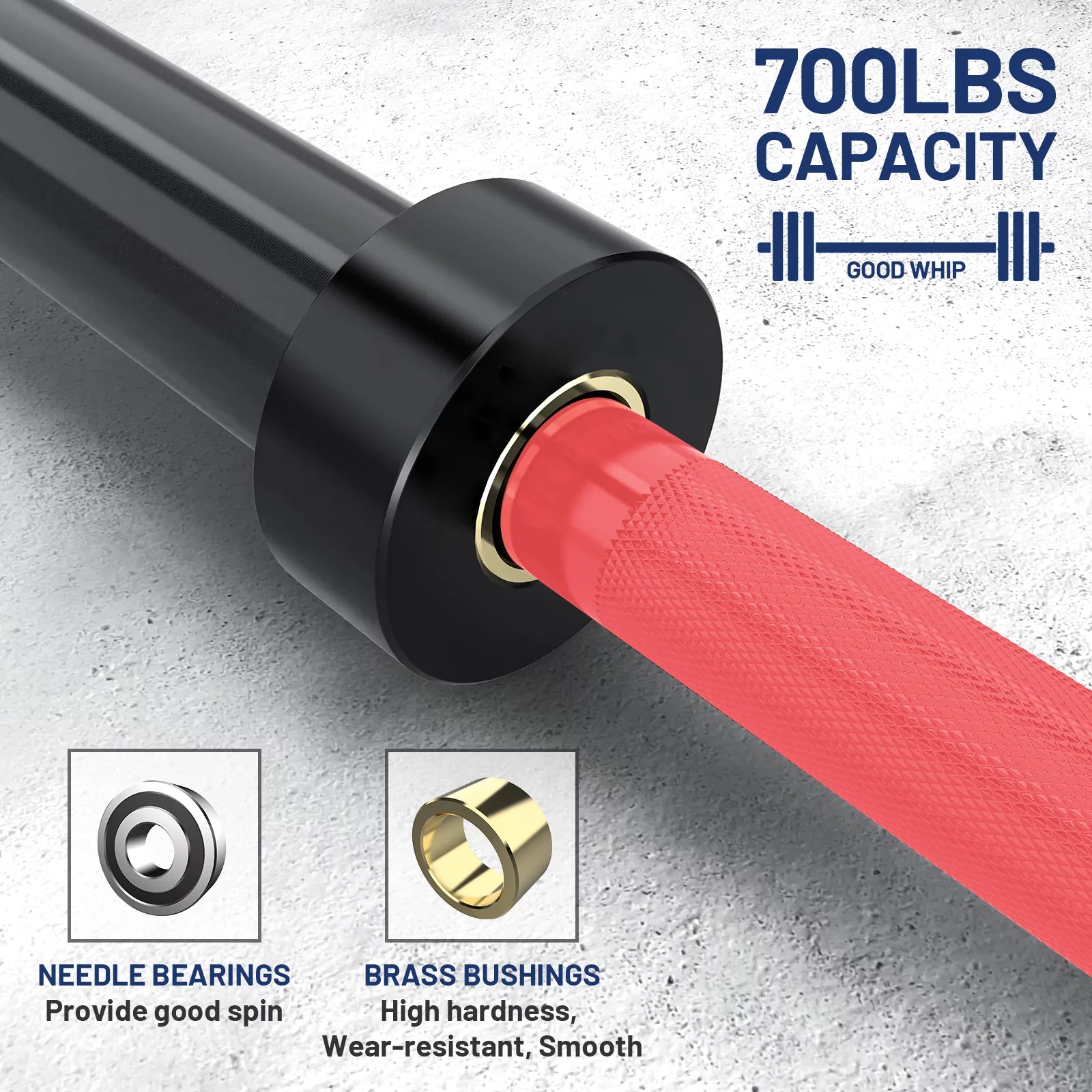 7ft Olympic Barbell for Weightlifting and Powerlifting O7712