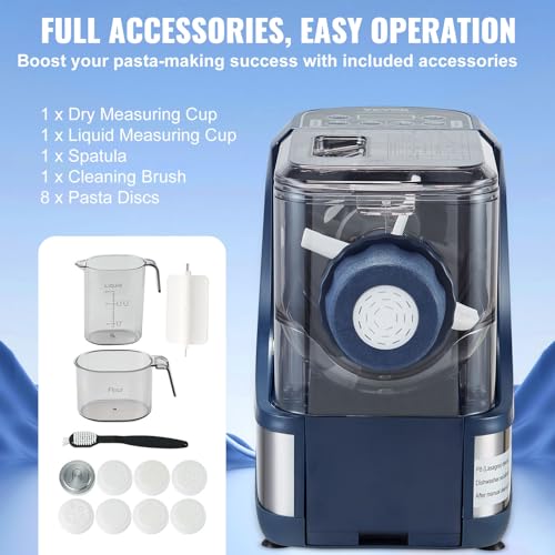 Electric Pasta Maker, 150W Automatic Noodle Machine, 500g Flour Capacity, 8 Pasta Shapes N76759