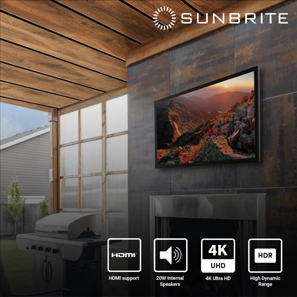55-inch Full Shade Outdoor TV 4K Ultra HD HDR Weatherproof Television E836692