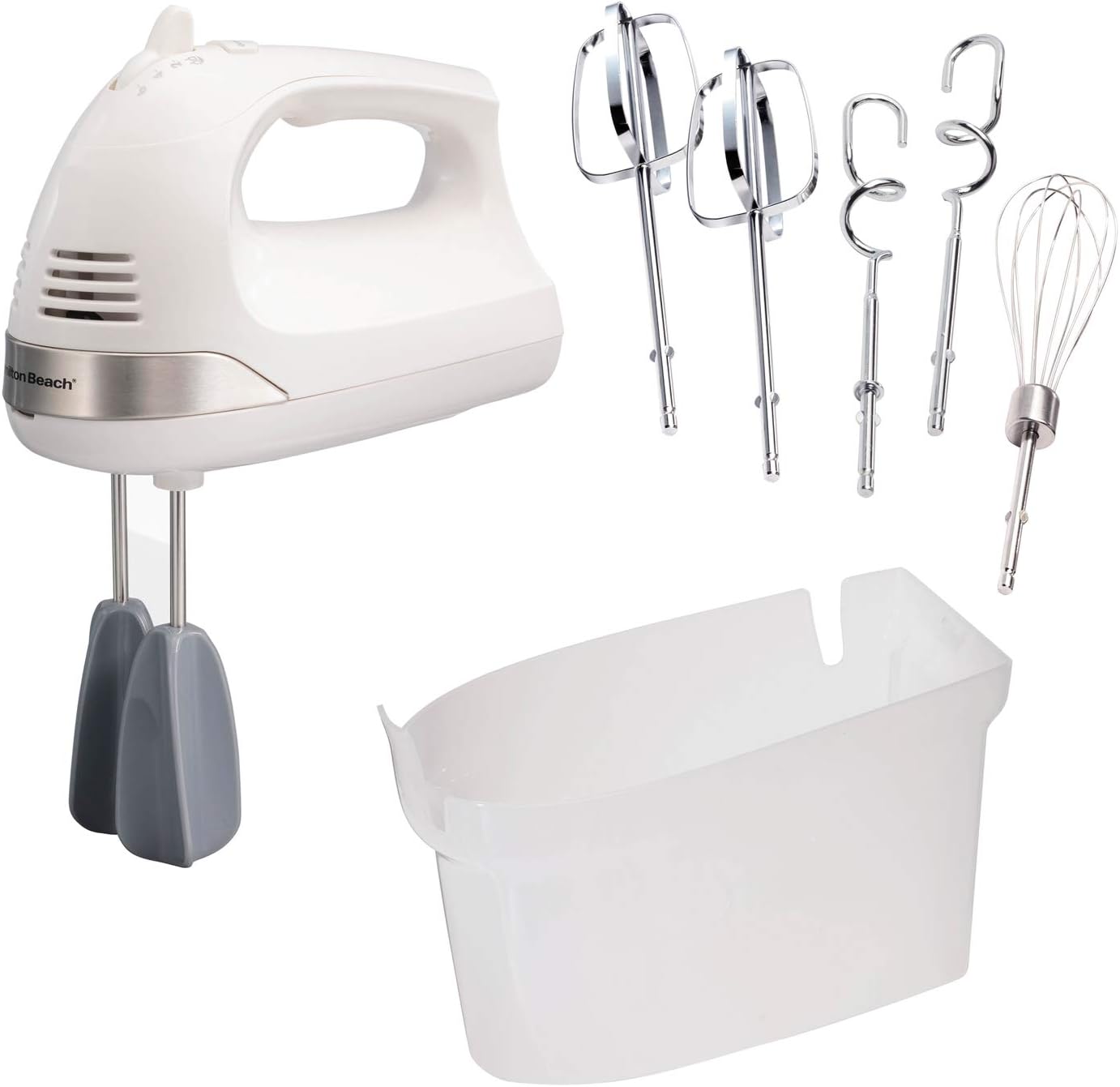 6-Speed Electric Hand Mixer with Whisk, Dough Hooks, Beaters & 3-Cup Vegetable Chopper K402682