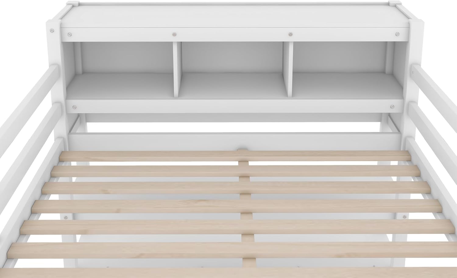 Full Size Loft Bed with Built-in Desk and Bookshelf W312794