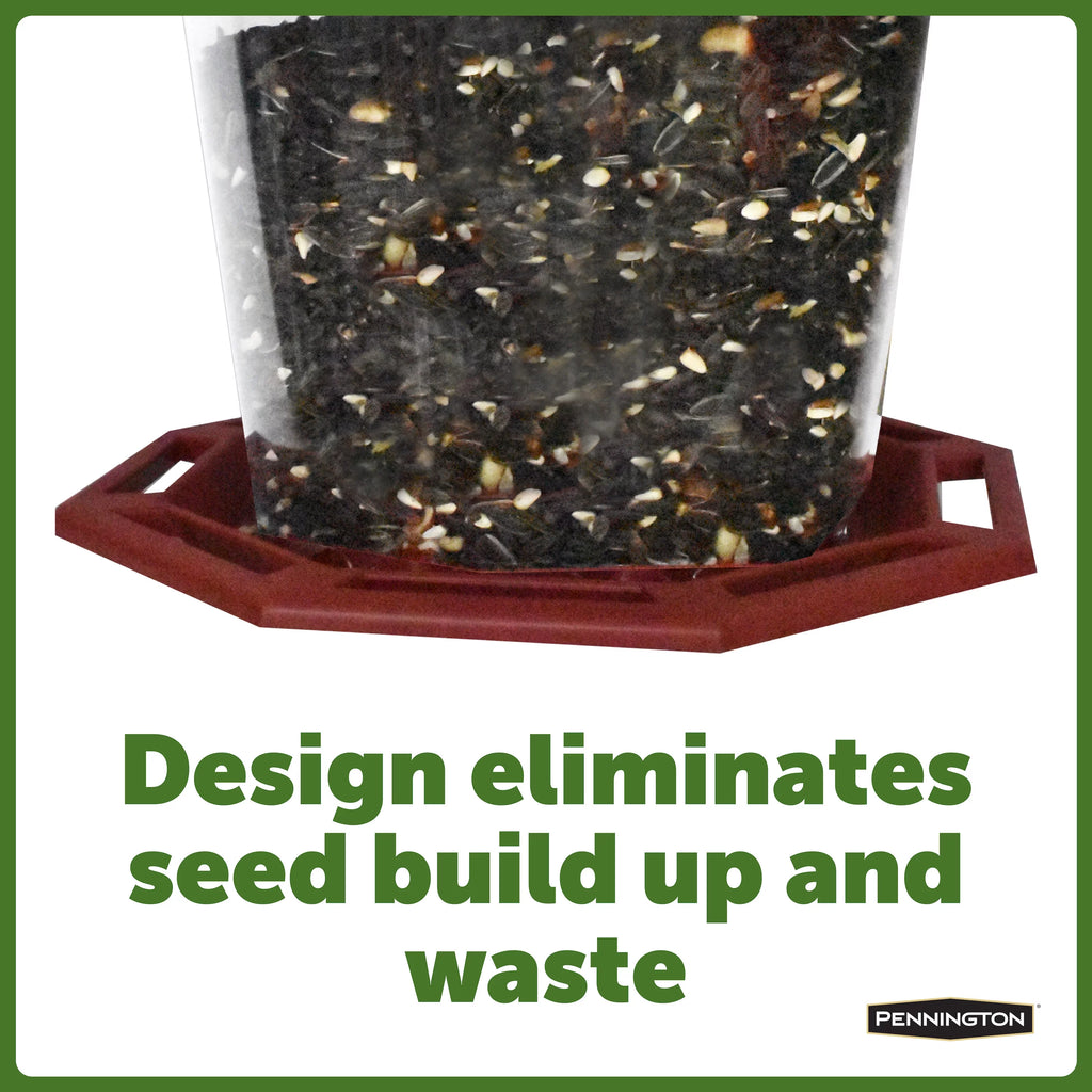 Red Recycled Plastic Wild Bird Hopper Feeder, 7 lb, 2 Pack K418