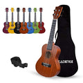 Kadence Concert Ukulele 23" Spring Summer Collection of Ukuleles- Matt Finish with Strap & Bag (Raven Black)
