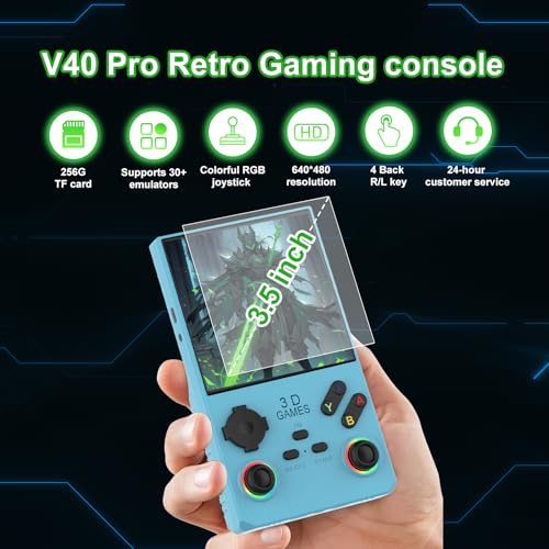 Handheld Game Console 4.0 Inch IPS Screen Retro Portable Arcade Y95927