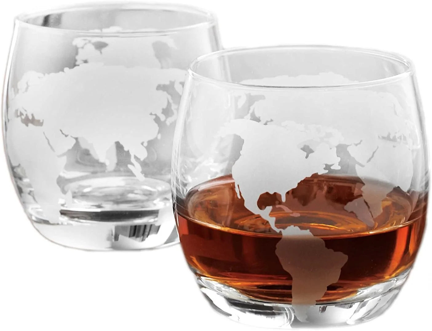 Handmade Whiskey Globe Decanter Set with Wooden Stand V368749