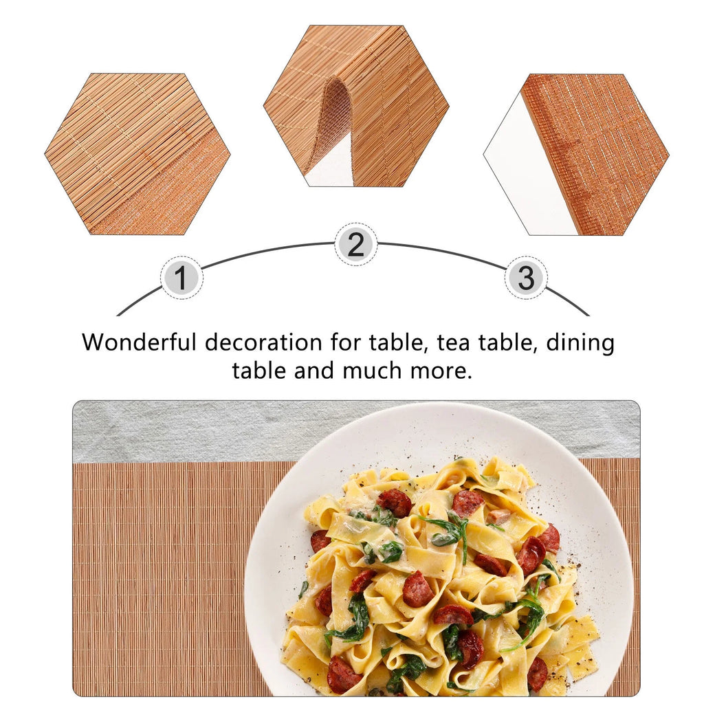 Bamboo Table Mat Runner 2Pcs Dust and Oil Protection E17876