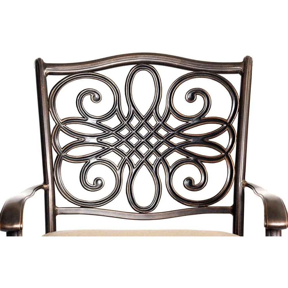 3-Piece Bistro Set with Glass-Top Table Q411