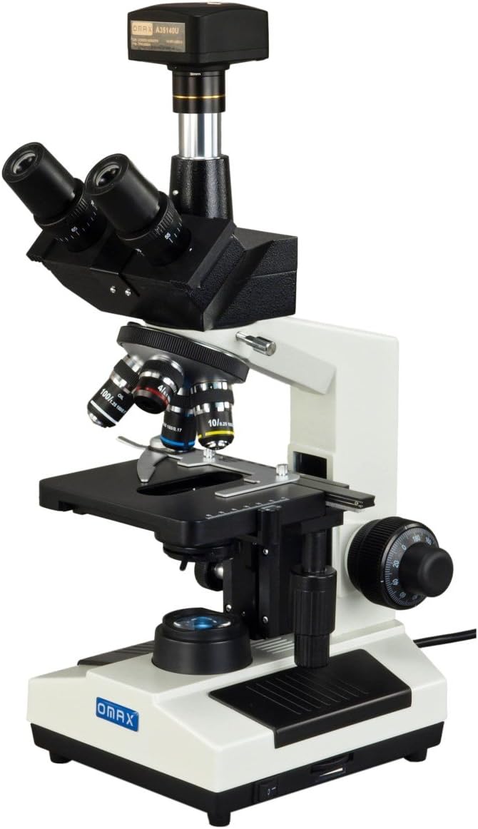 40X-2500X Trinocular Compound LED Microscope with 14MP USB Camera Q7956