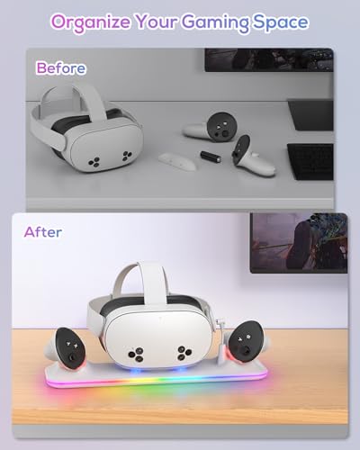 Magnetic Charging Station for VR Headset and Controllers with RGB Light Y7308