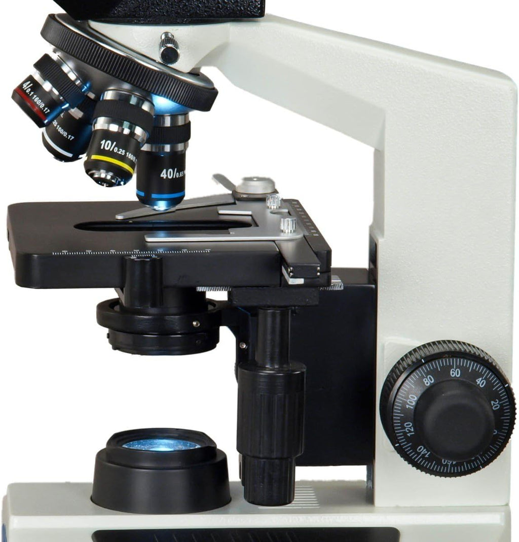 40X-2500X Trinocular Compound LED Microscope with 14MP USB Camera Q7956