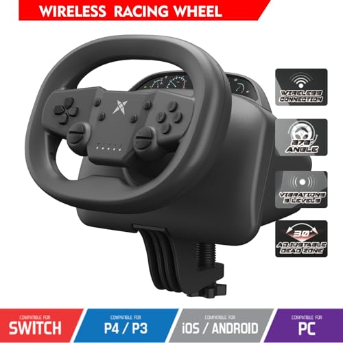 Wireless Racing Wheel with Pedals for PS4, PC, Switch, PS3, Mobile Q621