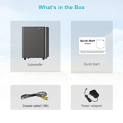 Powered Subwoofer with Deep Bass, Easy Setup for Home Theater H40915