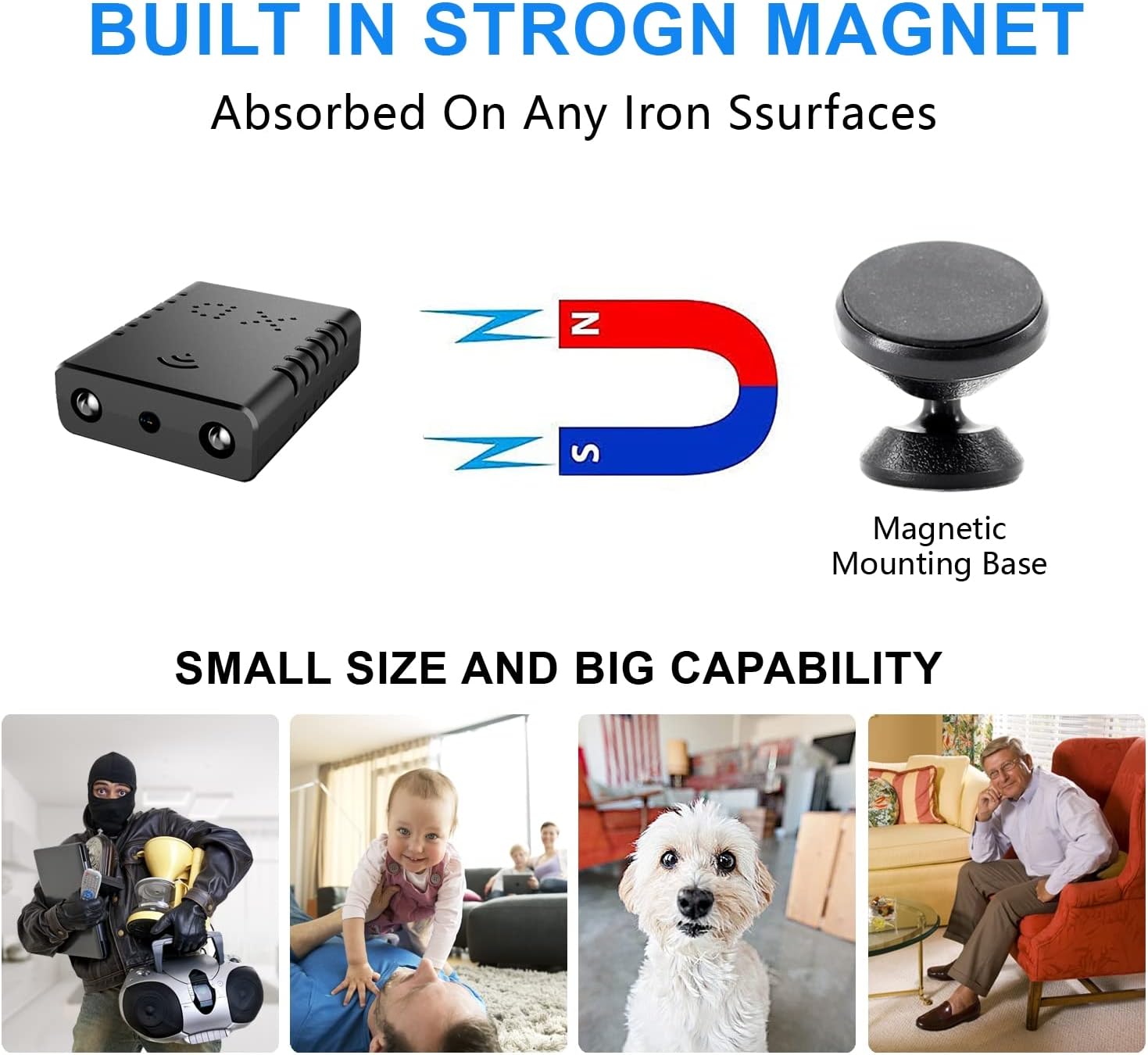 Mini WiFi Camera 1080P Wireless Nanny Cam with Night Vision and Motion Detection O407