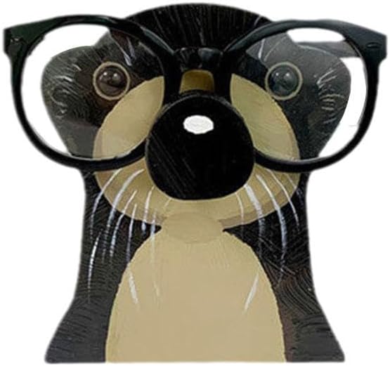 Creative Animal Glasses Holder Stand, Handmade Wooden Carving Eyeglass Holder, Sunglasses Spectacle Display Rack for Home, Office, Desk, Nightstand, Christmas Birthday Gifts