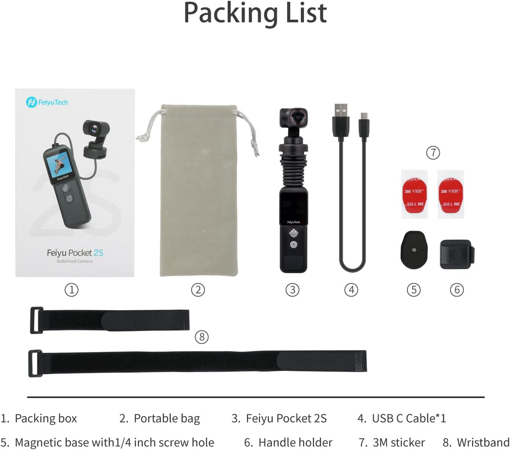Wearable Action Camera Handle 3-Axis Stabilizer Gimbal with 4K Video F757