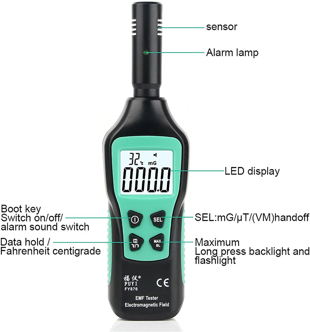 Handheld EMF Meter Digital LCD Radiation Detector O4660
