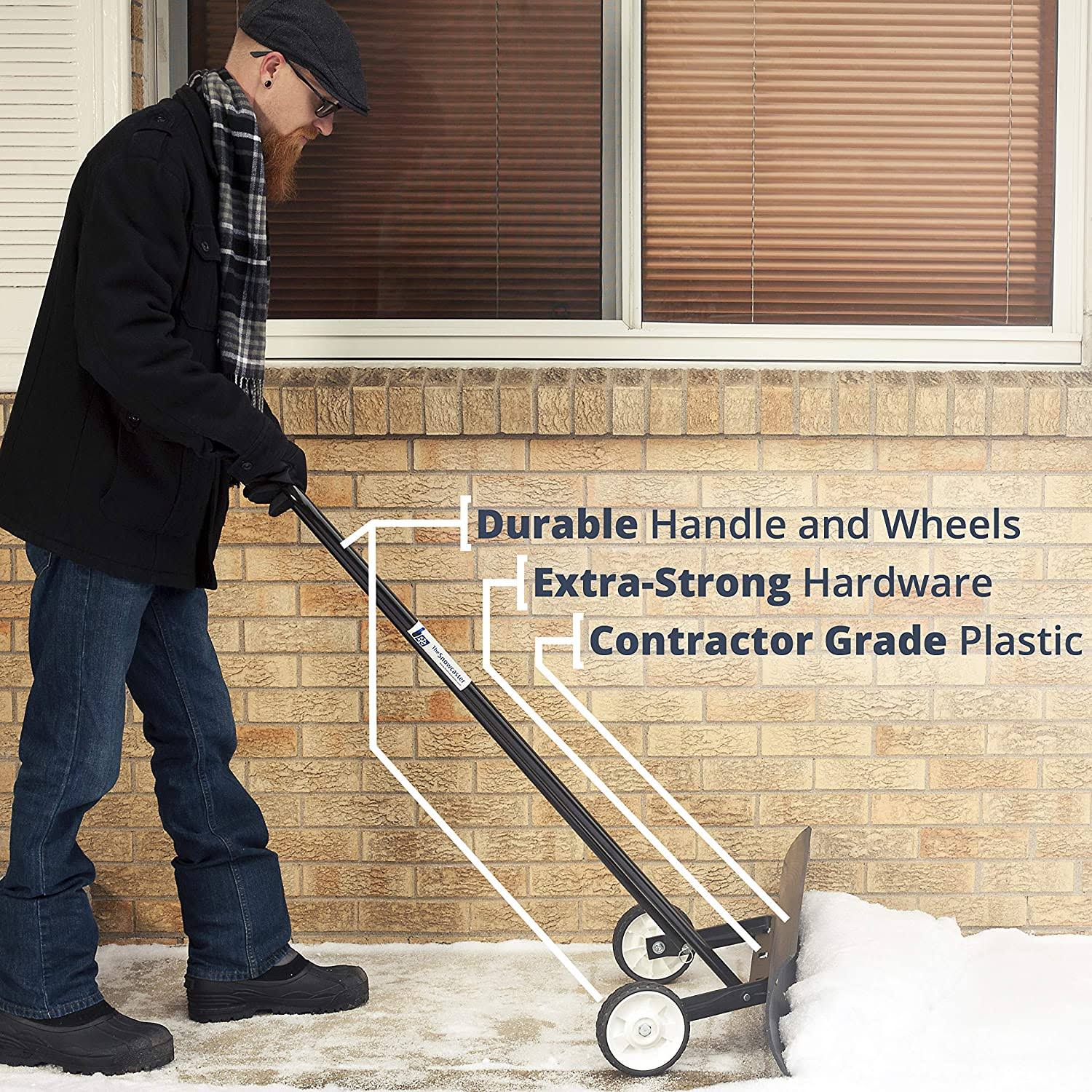 Heavy Duty Bi-Directional Wheeled Snow Pusher, 36-Inch K9714