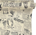 Old Fashion Newspaper Furniture Protective Paper Roll Peel Stick Shelf Drawer Liner Locker Sticker 17.7 Inch by 13 Ft
