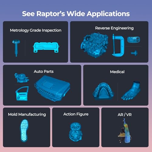 3D Scanner for 3D Printing, Blue Laser, Full-Color Scans Q176