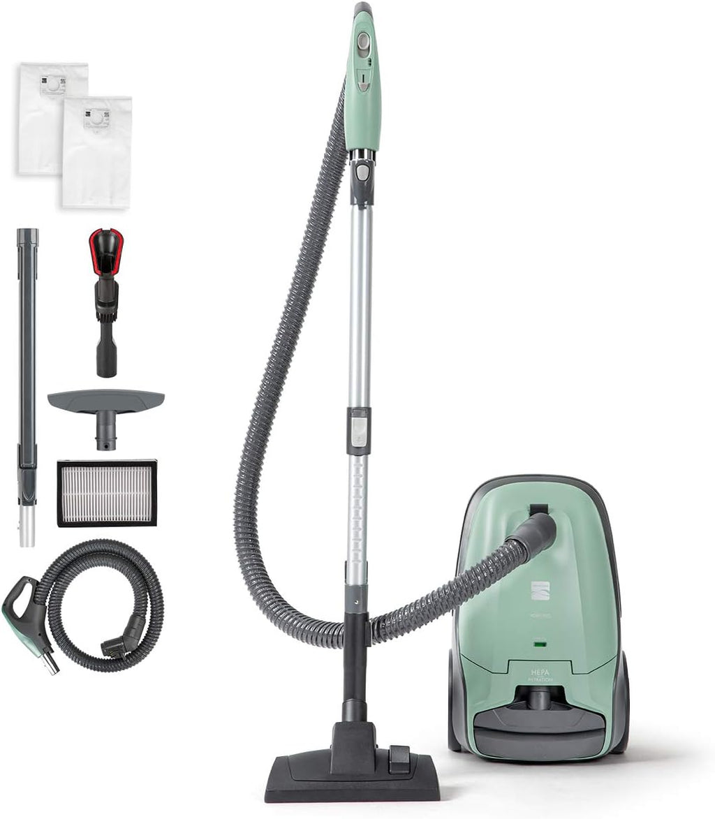 Lightweight Bagged Canister Vacuum Cleaner with HEPA and Retractable Cord Q589816