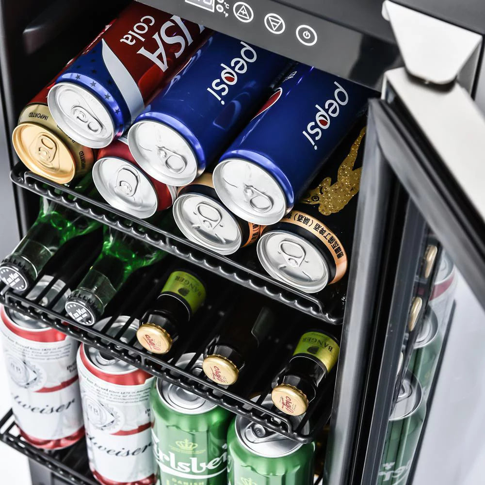 15 Inch Built-in Beverage Refrigerator with Clear Glass Door C162