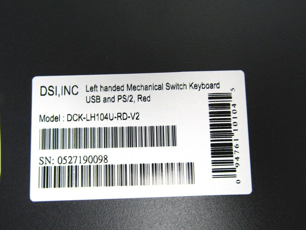 Left Handed Wired Mechanical Keyboard with Cherry Red Switches N425808
