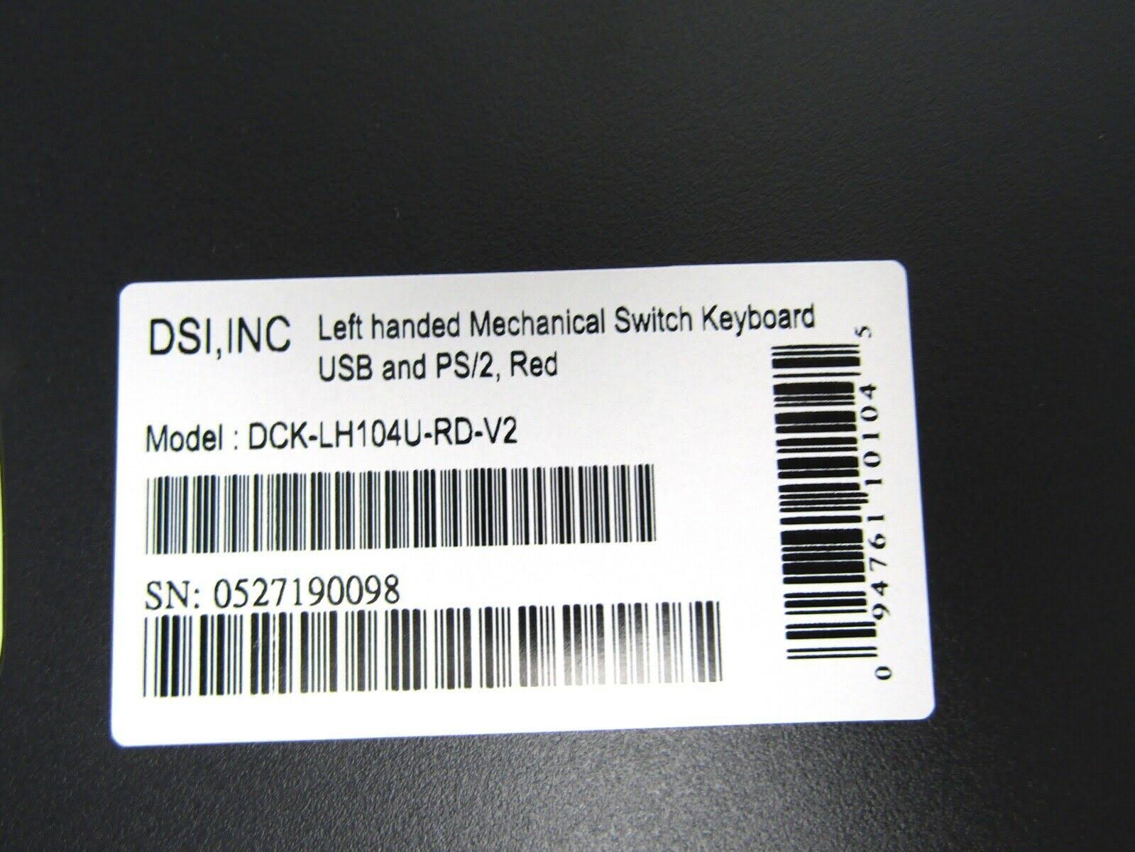 Left Handed Wired Mechanical Keyboard with Cherry Red Switches N425808