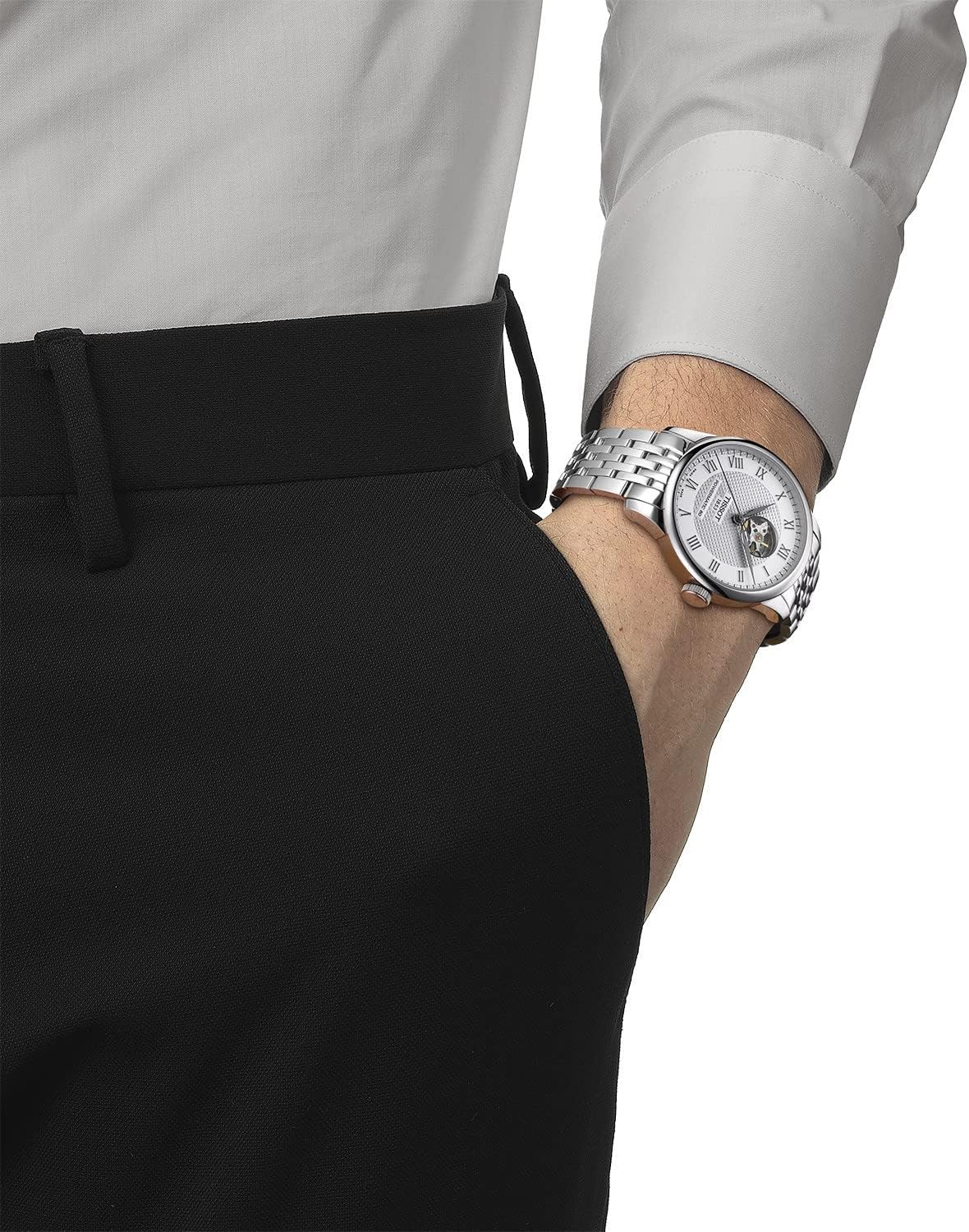 Men's Automatic Watch with Open Heart Dial, Grey Stainless Steel R66964