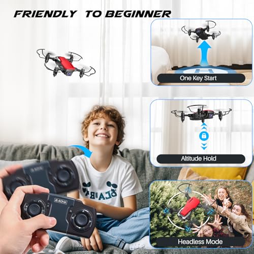 Mini Drone with Camera 720P HD FPV, Foldable RC Quadcopter with 2 Batteries C2480