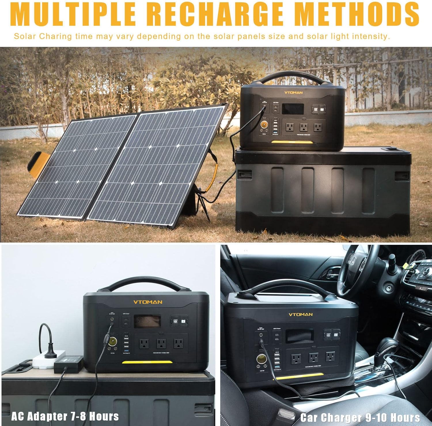 Portable Power Station 1000W, 1408Wh LiFePO4 Battery Generator with AC Outlets P485883