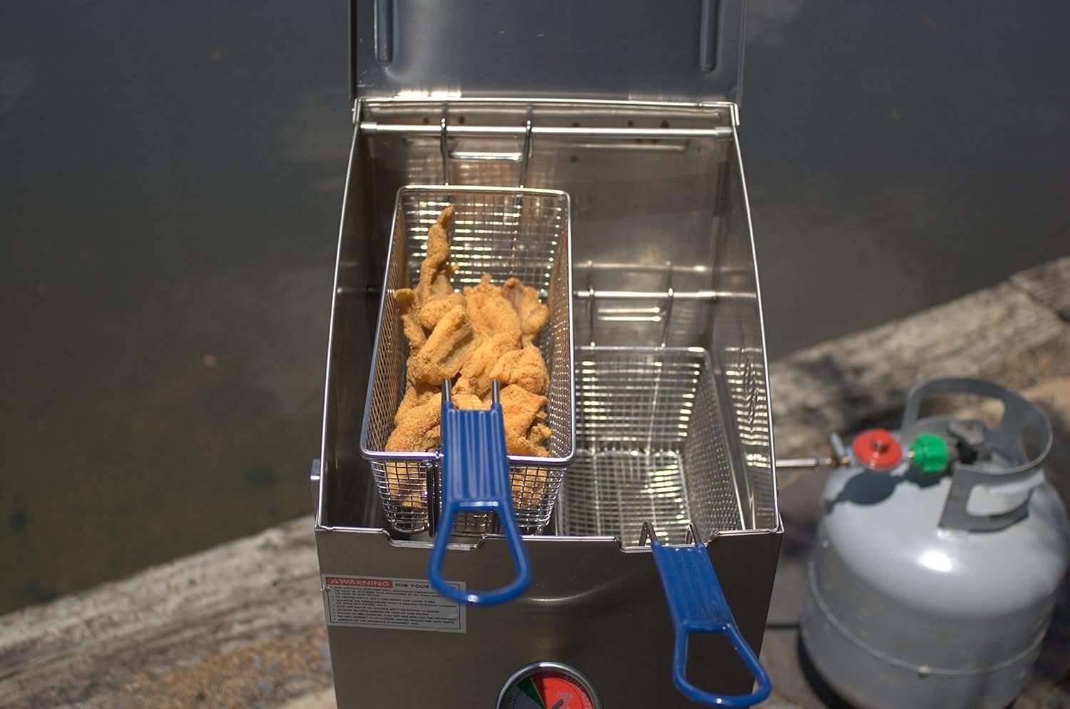 Stainless Steel Fry Basket for 4-Gal Fryer with Cool Touch Handle T1994