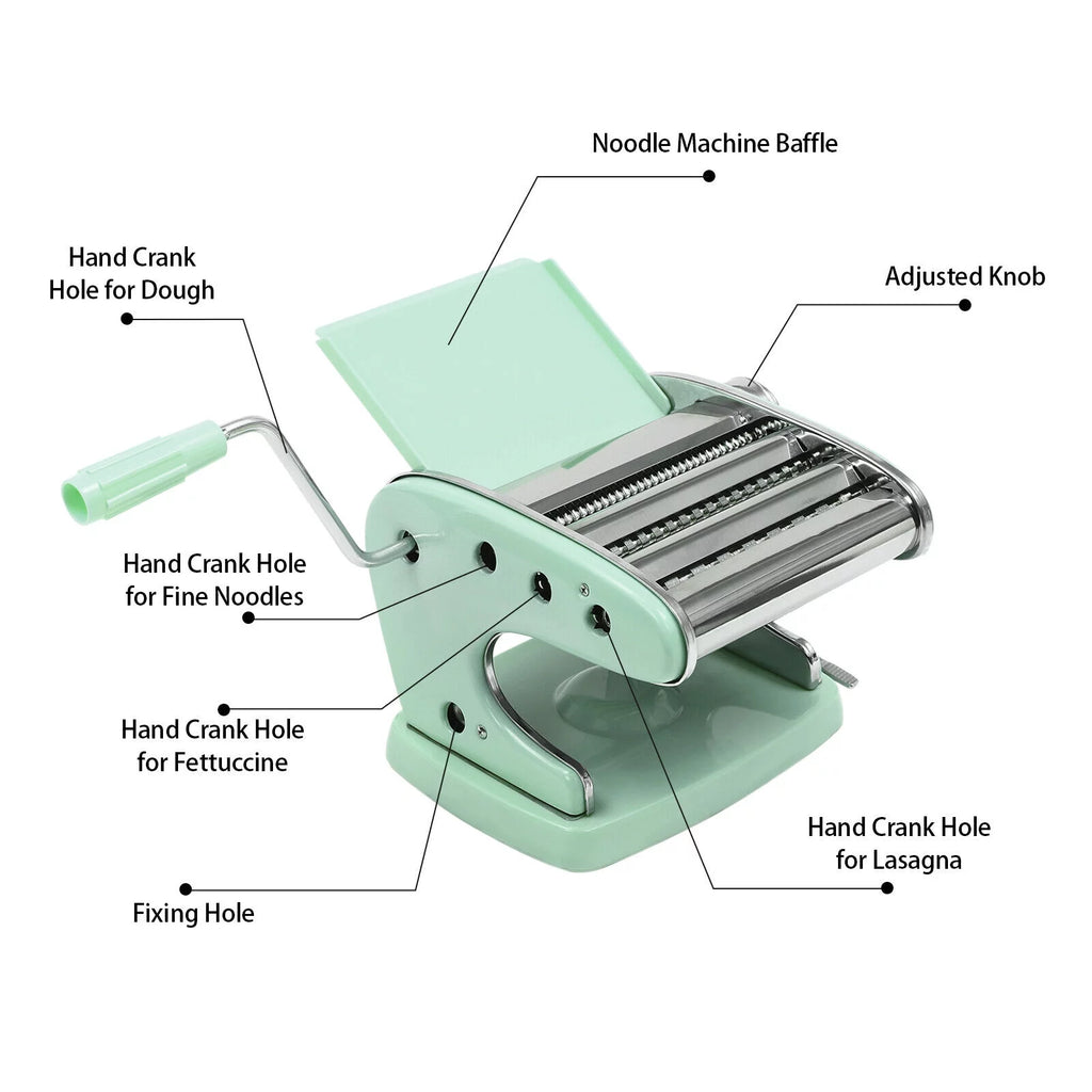 Pasta Maker & Roller Machine for Spaghetti and Fettuccine, Green R668