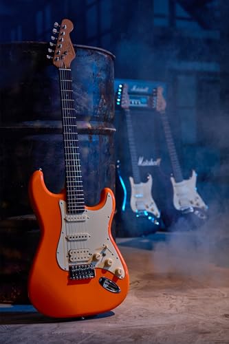 Electric Guitar with Coil-Split, Roasted Maple Neck, HSS Pickups, Beginner Kit with Amp and Bag C21096