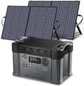 ALLPOWERS Monster X Pro Solar Generator with Panels Included 2400W MPPT Portable Power Station with 2pcs Foldable Solar Panel 28.5V 100W, Solar Backup Power for RV Van House Outdoor Camping