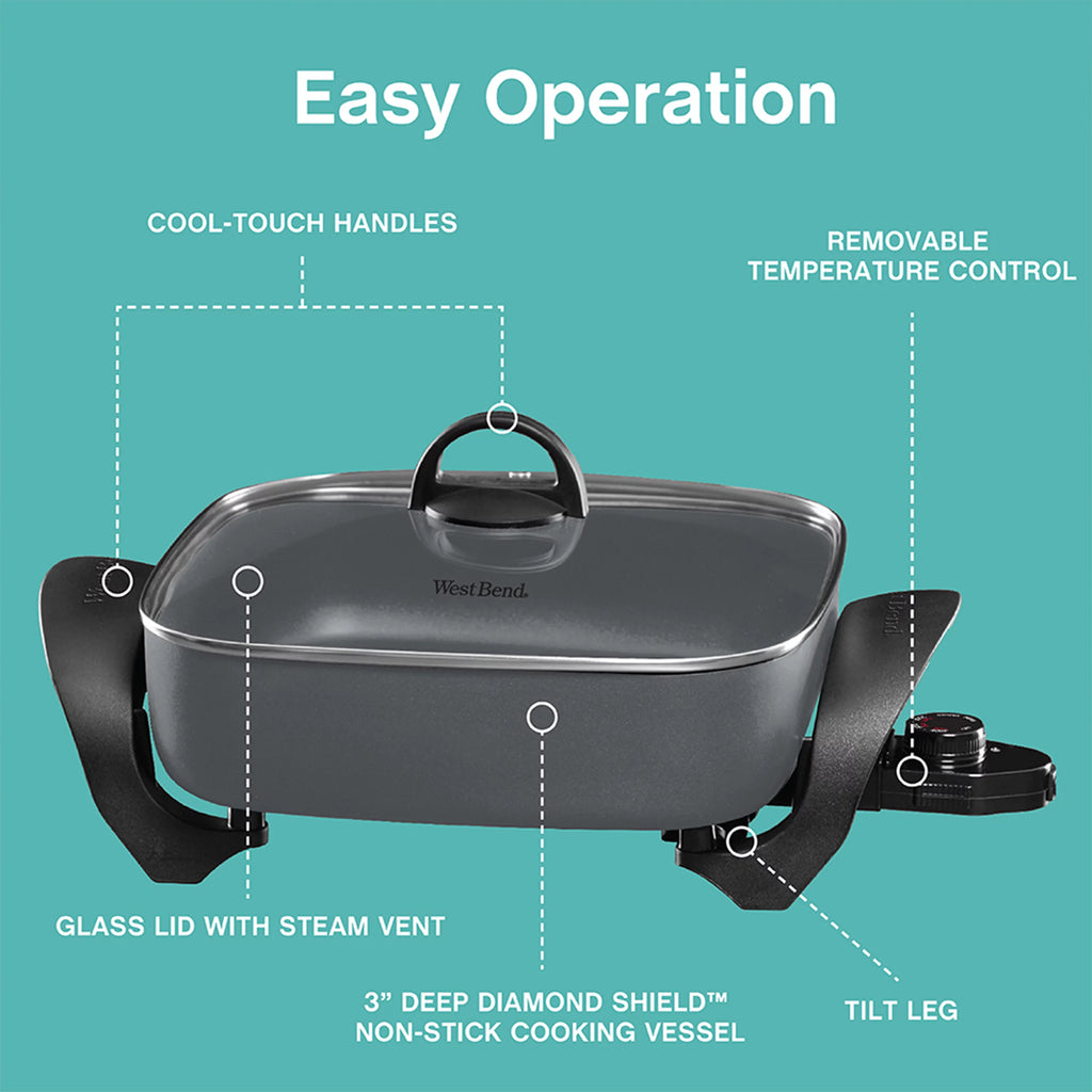 Electric Skillet with Nonstick Coating, 12-Inch C277838