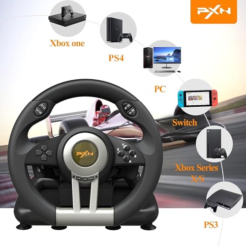 Racing Wheel for PC, PS4, PS3, Xbox Series X|S, Xbox One with Pedal O672481