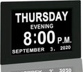 【Upgraded】 Digital Calendar Alarm Day Clock - with 8" Large Screen Display, am pm, 5 Alarm, for Extra Large Impaired Vision People, The Aged Seniors, The Dementia, for Desk, Wall Mounted, White