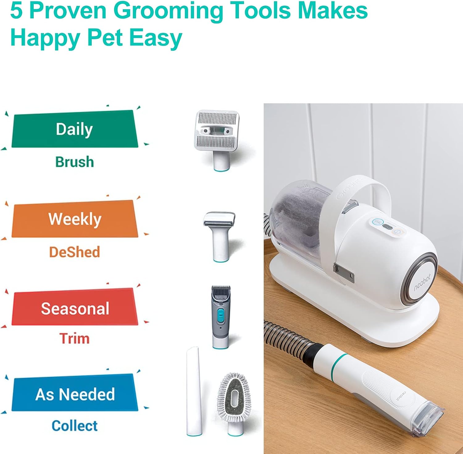 Pet Grooming Kit & Vacuum Suction for Dogs and Cats N499
